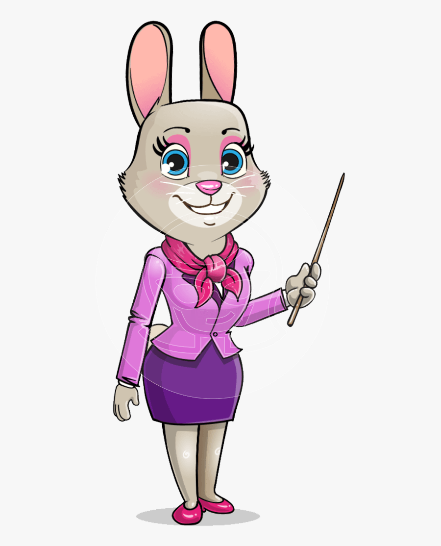Miss Abby The Rabbit - Cartoon Rabbit Teacher, Transparent Clipart