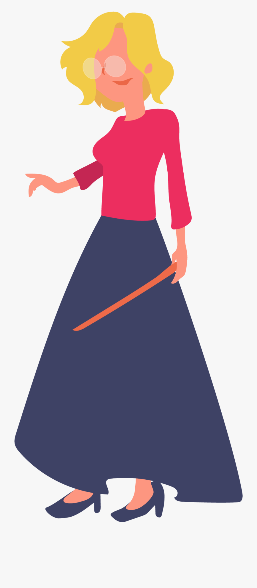 This Is A Sticker Of A Female Teacher - Illustration, Transparent Clipart