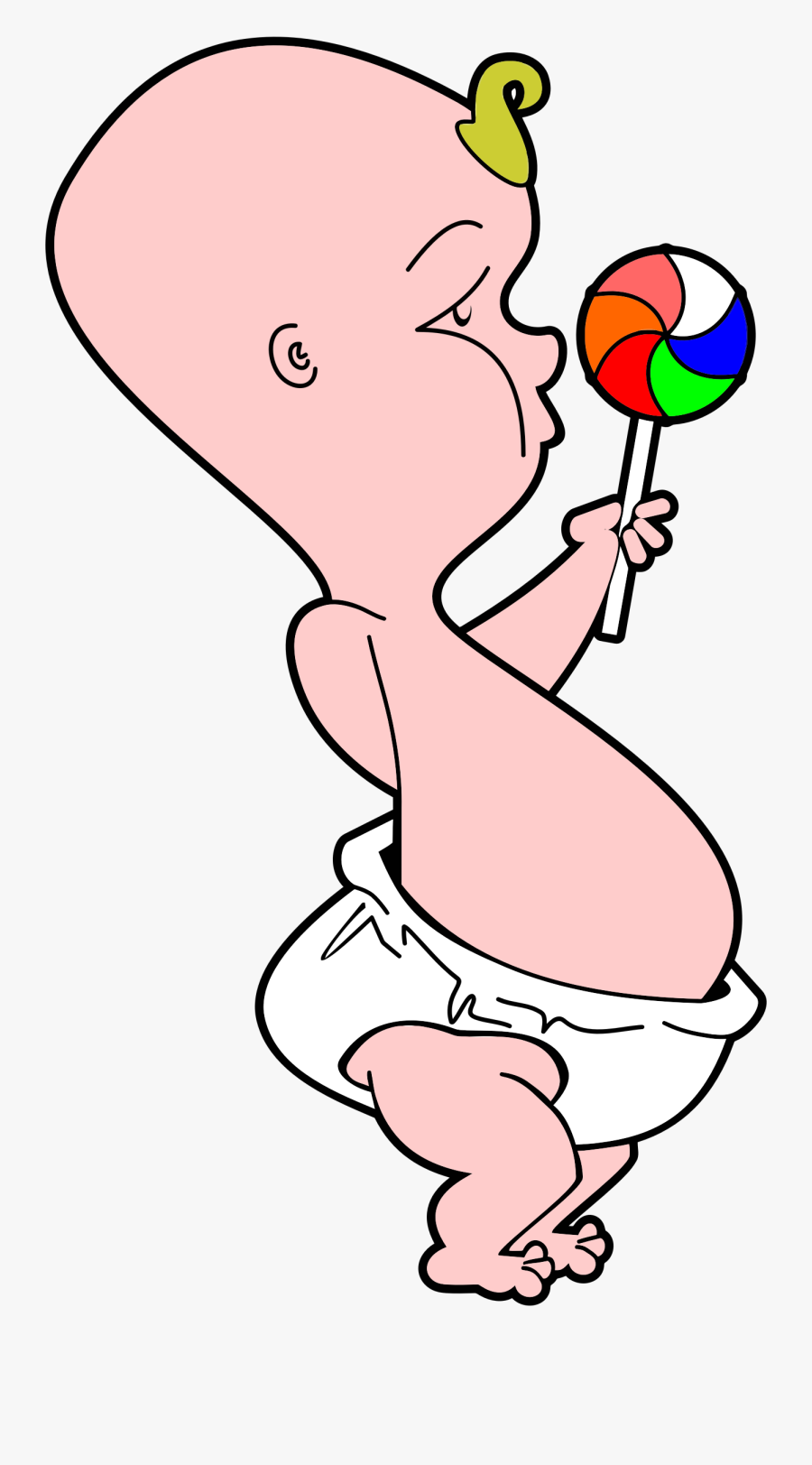 Lollipop Clipart Pinwheel - Cartoon Baby With Candy, Transparent Clipart
