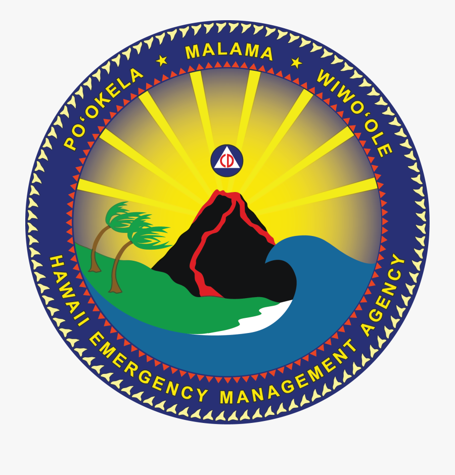 Tsunami Evacuation Zones - Hawaii County Civil Defence Logo, Transparent Clipart