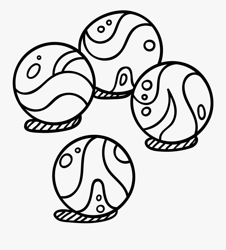 Marbles Clipart One - Marbles Black And White, Transparent Clipart