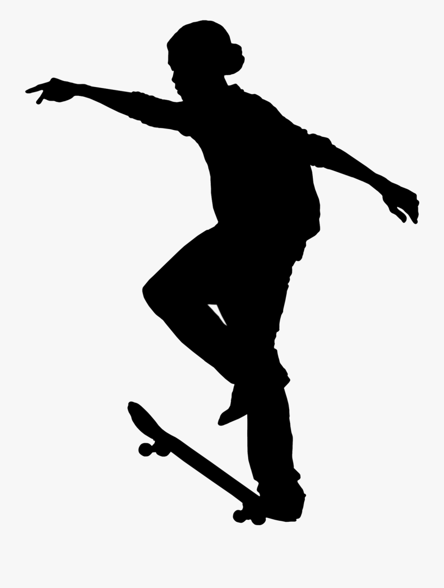 Skateboarding Black & White - Kickflip, Transparent Clipart