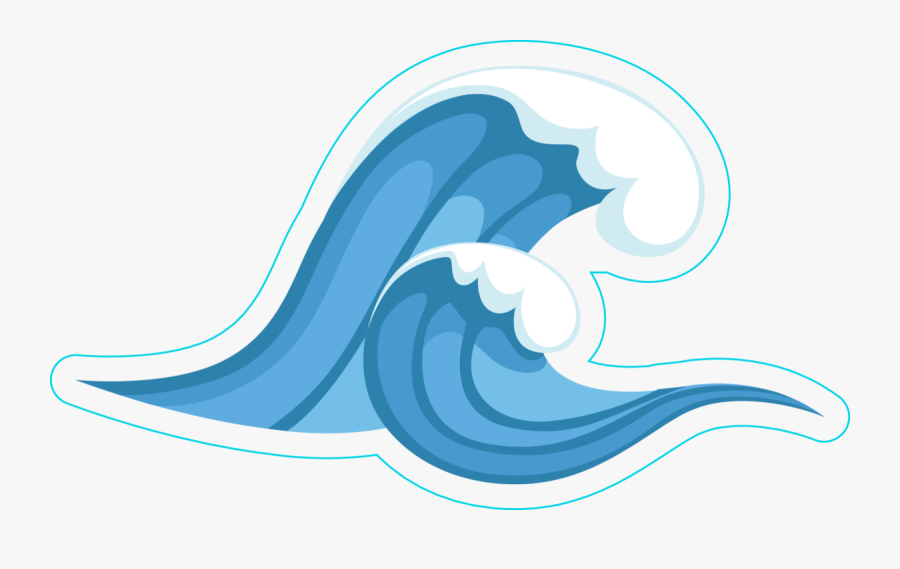 Transparent Wave Emoji Png - Cartoon Wave White Background, Transparent Clipart