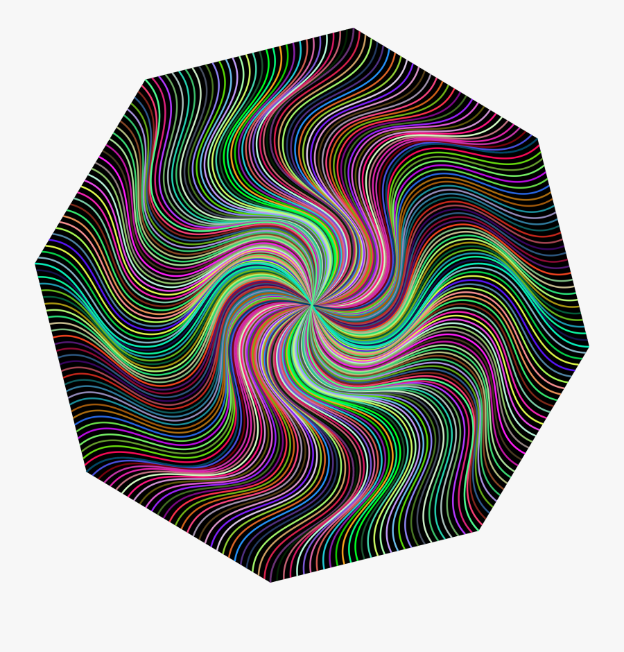 Prismatic Pinwheel Line Art Clip Arts - Psychedelic Art, Transparent Clipart