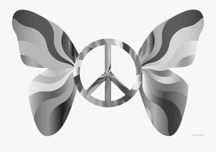 Peace Clipart Groovy - Butterfly Peace Sign, Transparent Clipart