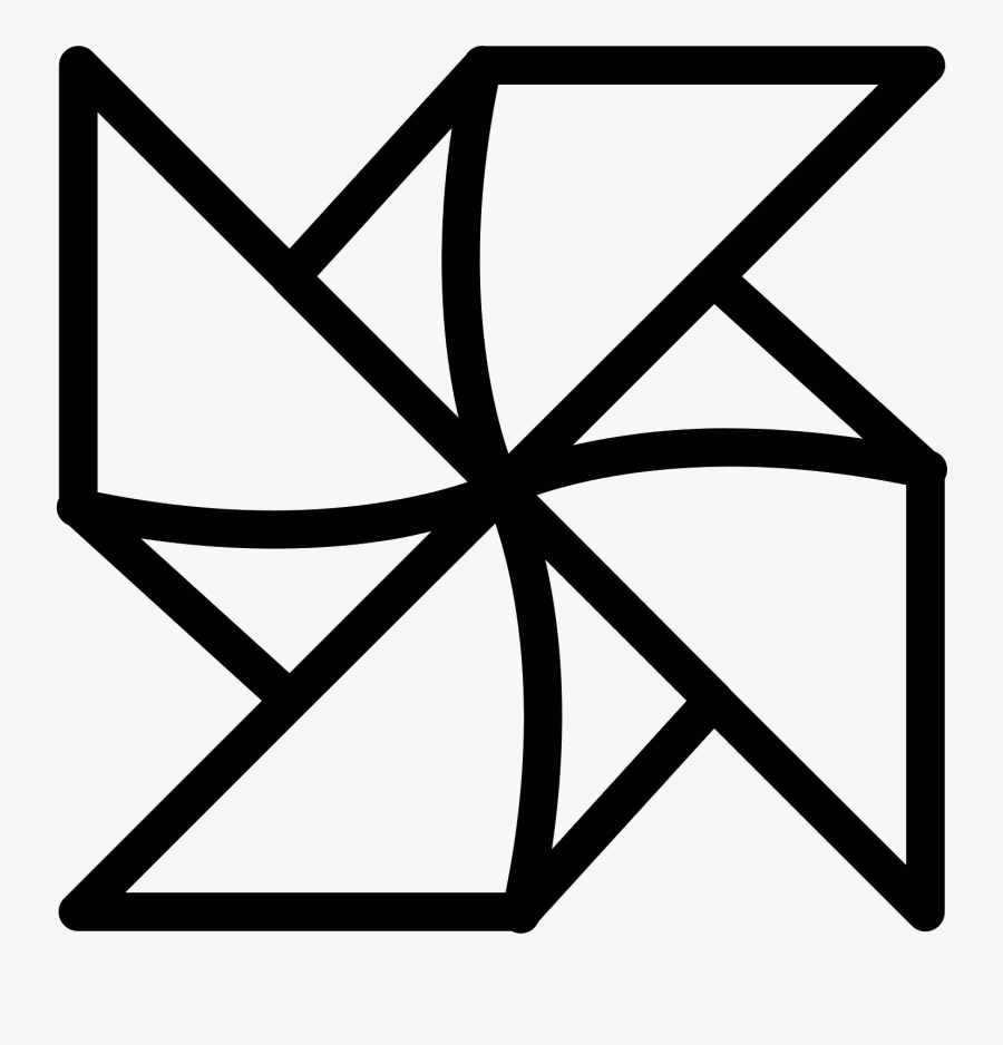 Triangular Clipart Curved - Pinwheel Icon, Transparent Clipart