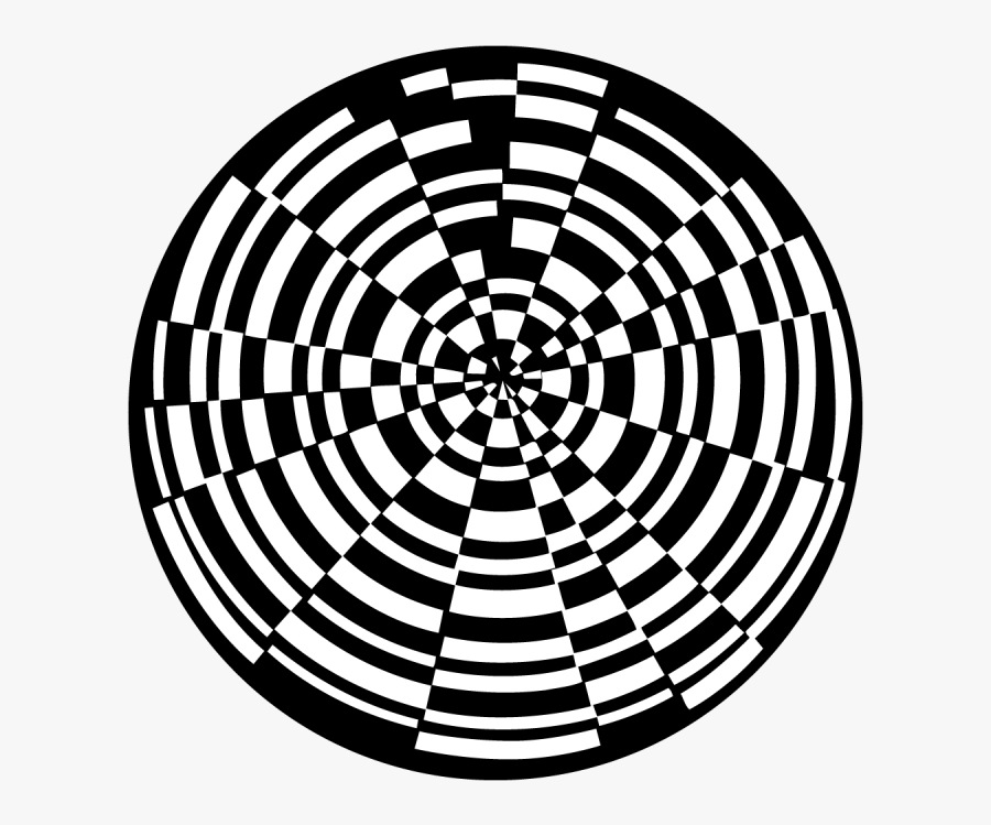 Checkerboard Pinwheel - Black And White Illusion Painting, Transparent Clipart