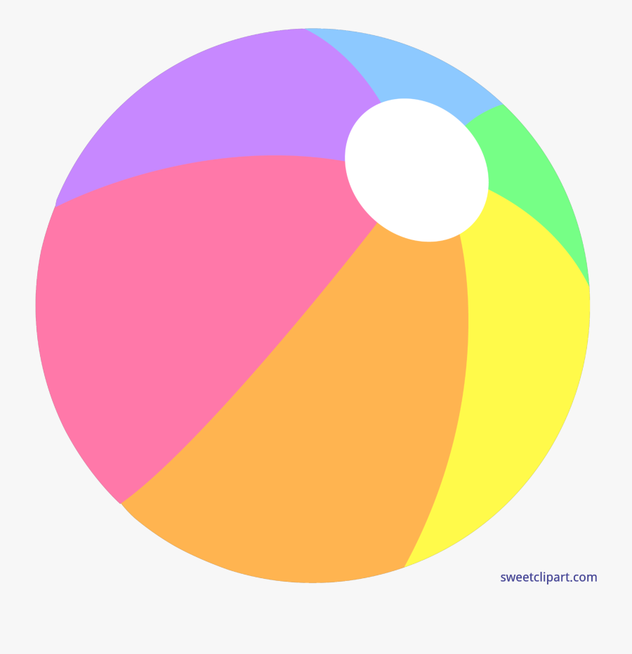 Summer Beach Ball Pastel Clip Art - Cute Beach Ball Clipart, Transparent Clipart