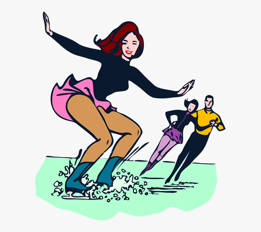 Ice Skating Drawing, Transparent Clipart