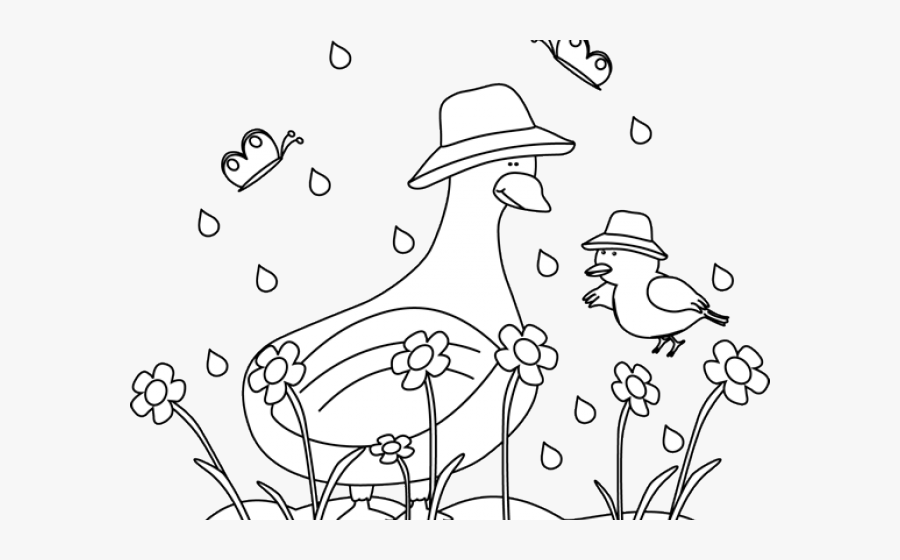 Transparent Rainy Day Clipart Black And White - Spring Season Black And White, Transparent Clipart