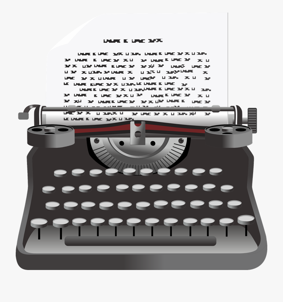 Typewriter With Paper Clip Art, Transparent Clipart