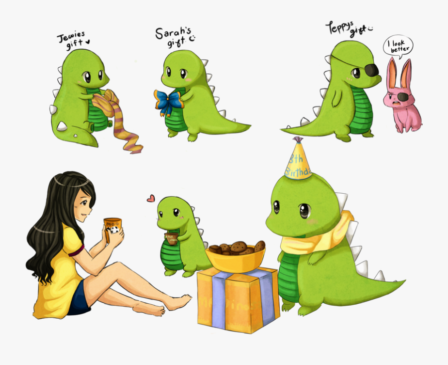 Dinosaurs Birthday By Jewieee - Happy Birthday Dinosaur Cute, Transparent Clipart