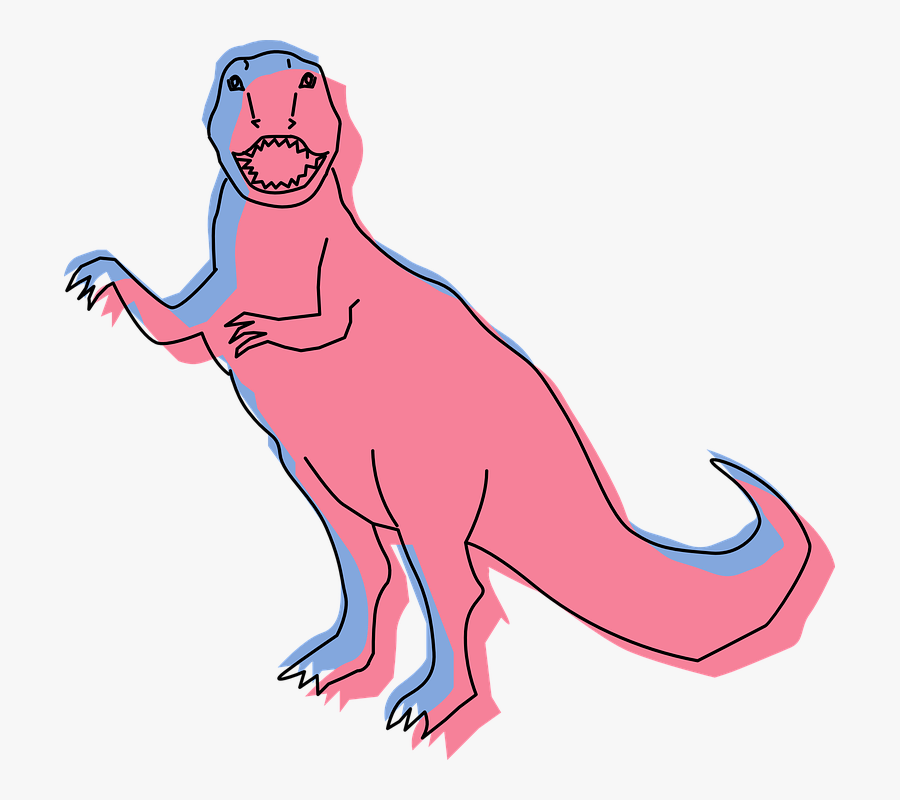 Blue And Pink Dinosaur, Transparent Clipart