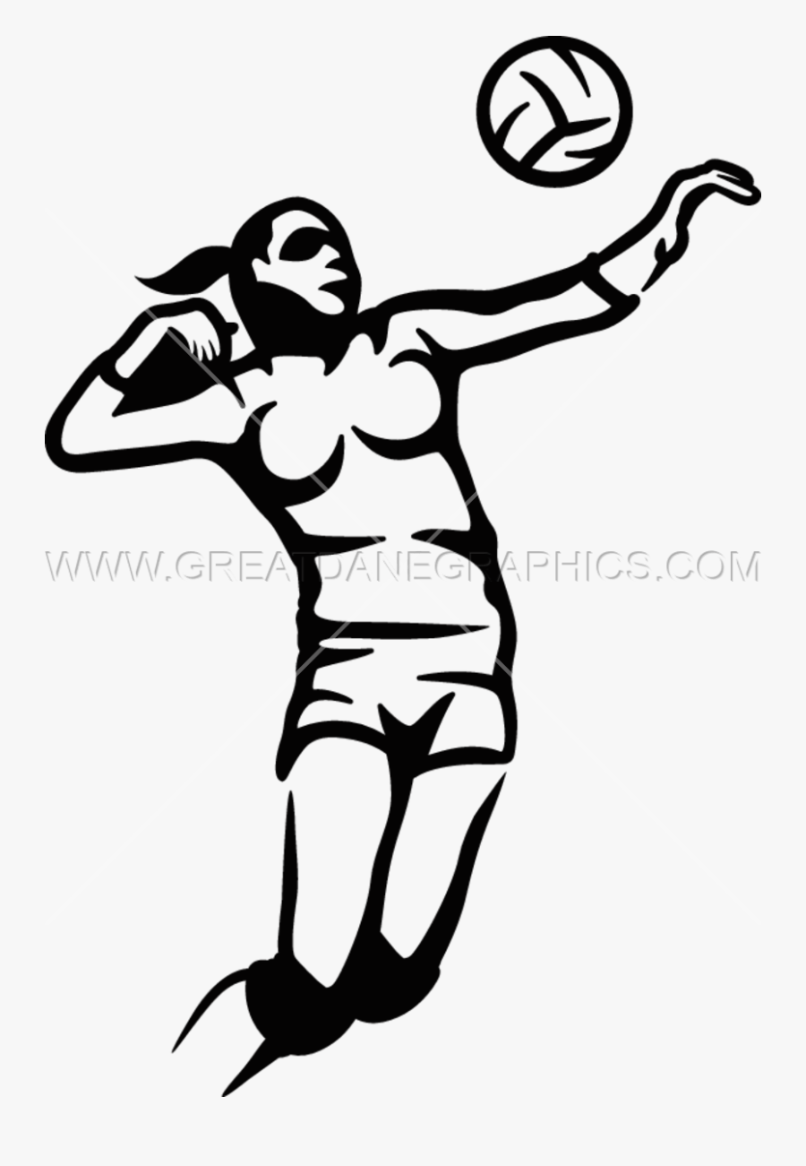 Transparent Female Volleyball Player Clipart - Volleyball Player Drawing, Transparent Clipart