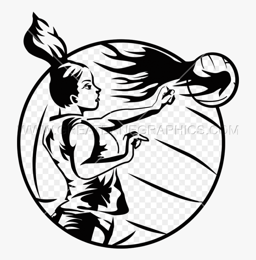 Volleyball Spiking In Black And White Clipart Playing - Volleyball Logo Black And White Transparent, Transparent Clipart