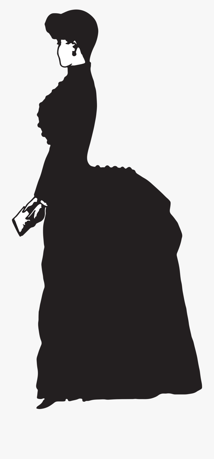 Clipart - Victorian Lady Silhouette Png, Transparent Clipart