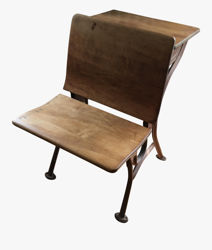 Vintage School Desk & Bench Chair - Chair, Transparent Clipart