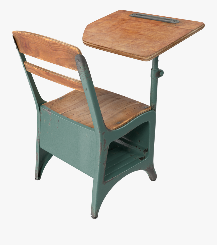 Antique School Desk, Transparent Clipart