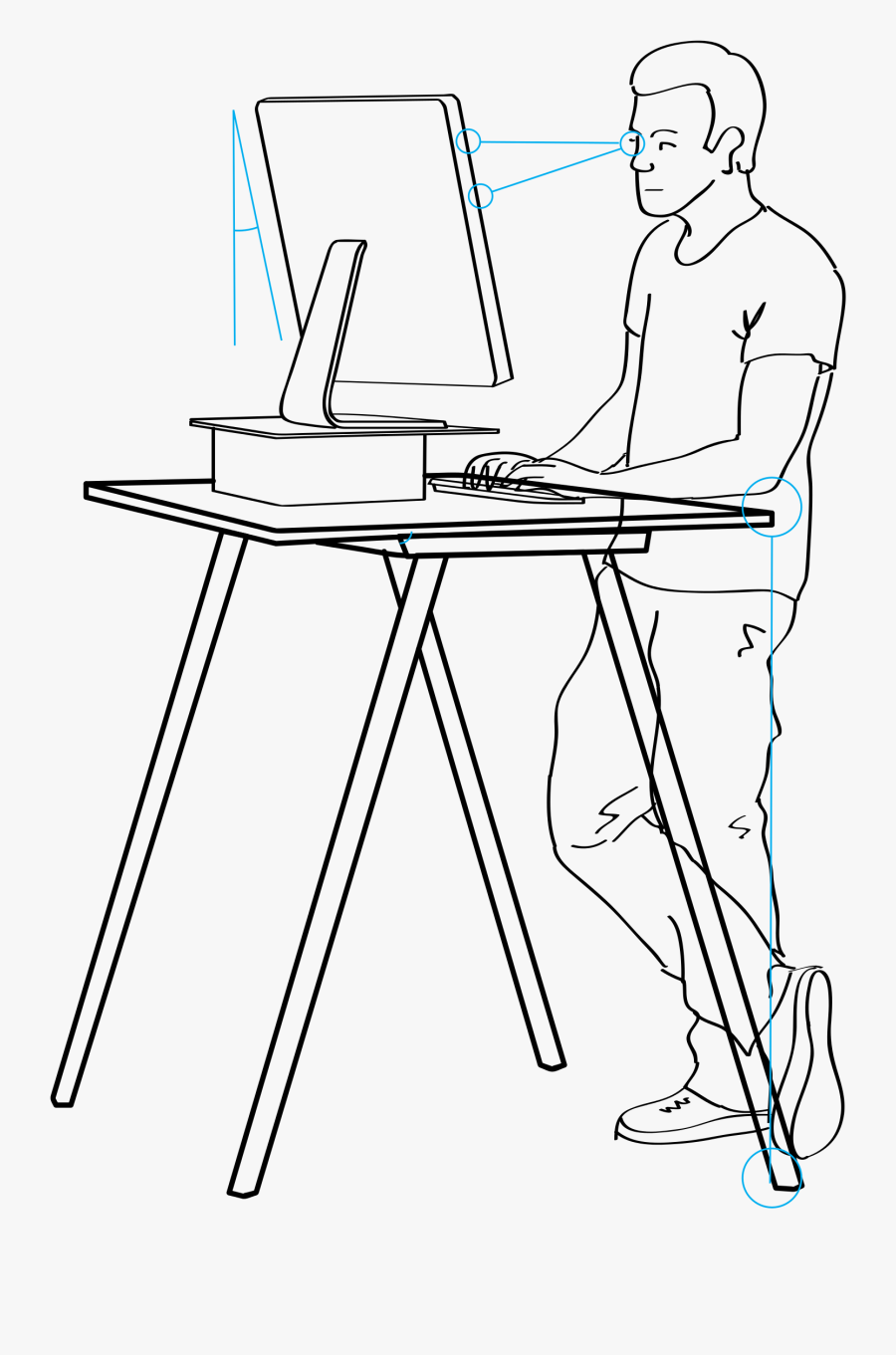 Clipart Black And White Download Drawing Furniture - Standing Desk Clip Art Black And White, Transparent Clipart