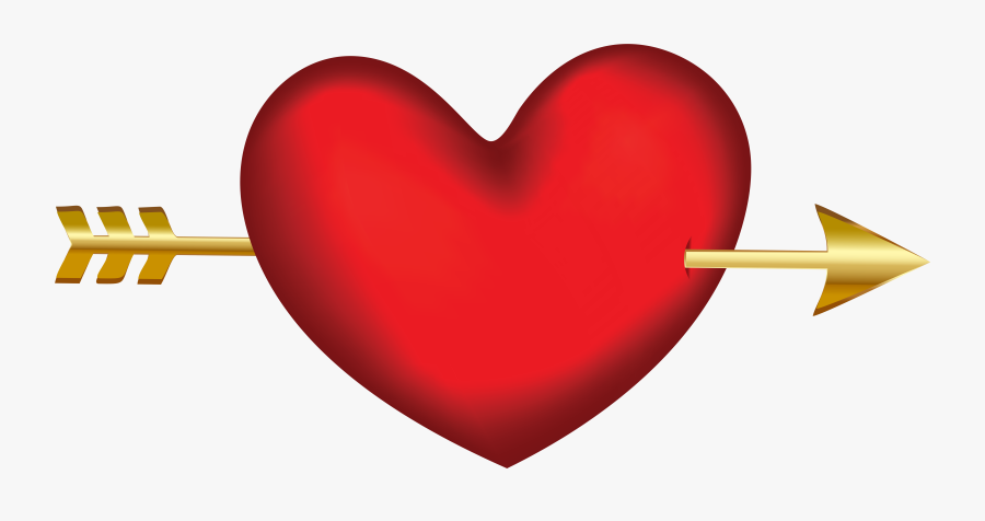 Marvelous Heart With Arrow - Heart, Transparent Clipart