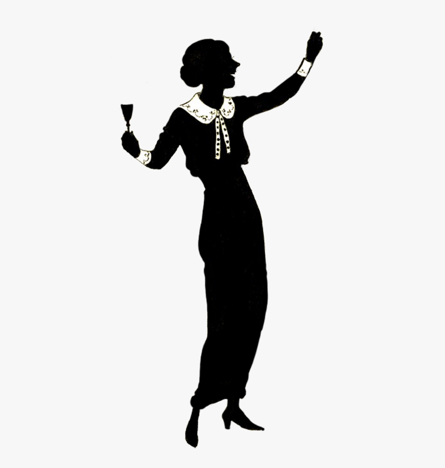 Silhouette Of Celebrating Woman - Silhouette, Transparent Clipart