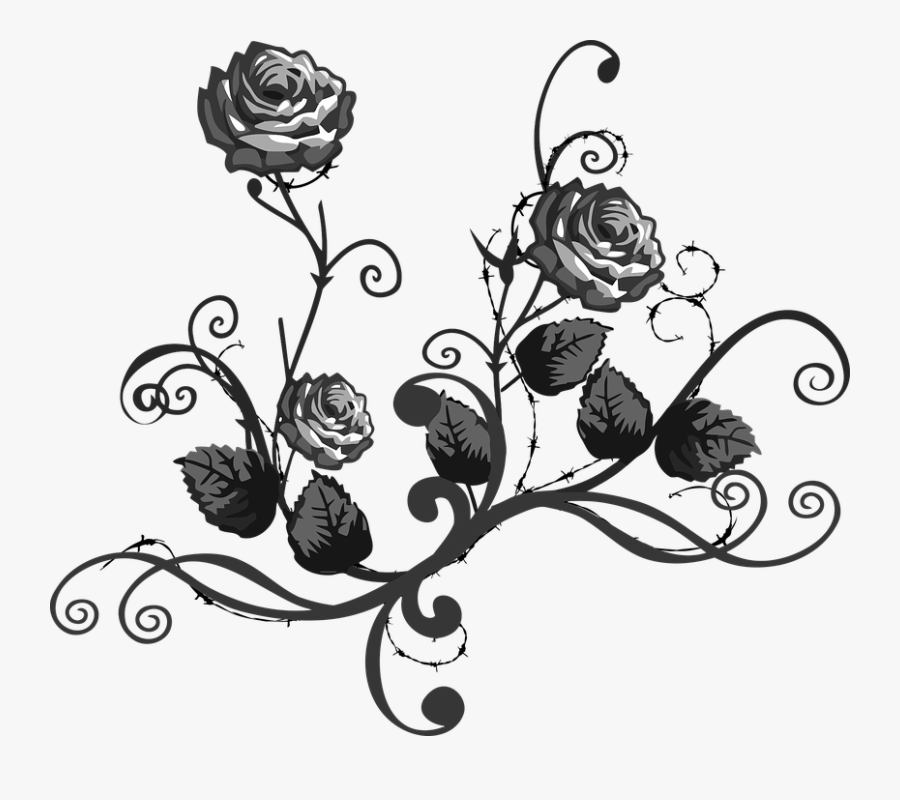 Rose Clipart Mexican - Clipart Transparent Flowers Black And White, Transparent Clipart