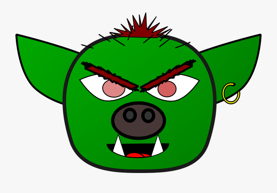 Goblin, Head, Monster, Fantasy, Scary, Demon, Evil - Goblin Clipart, Transparent Clipart