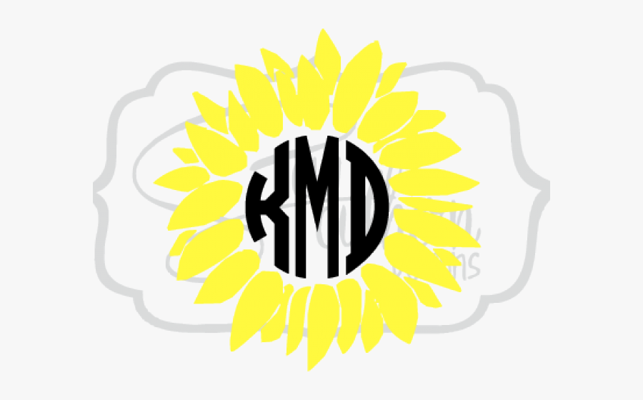 Sunflower Clipart Monogram - Sunflower, Transparent Clipart