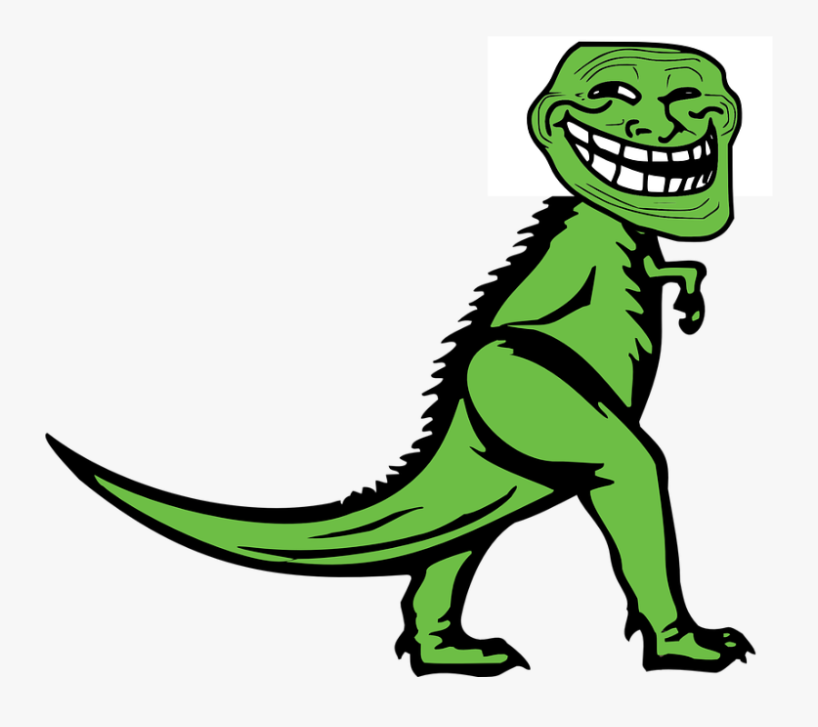 Dino, Dinosaur, Mozilla, Troll, Green, Reptile, Goblin - Troll Dinosaur, Transparent Clipart