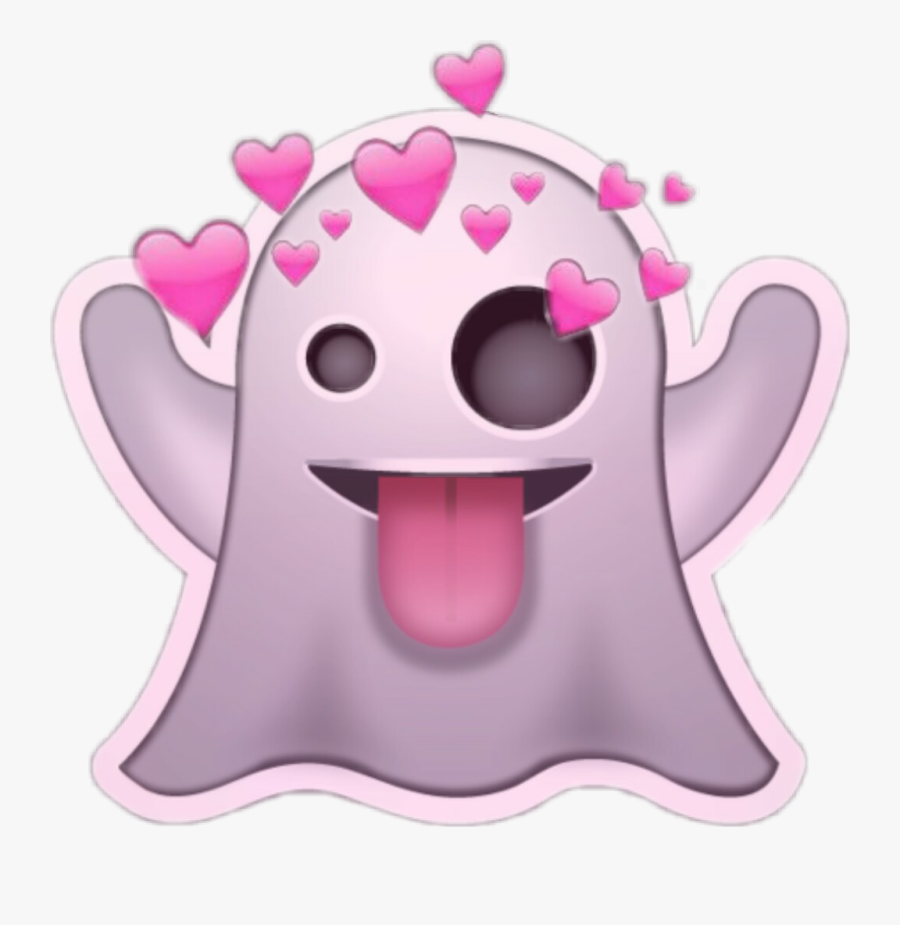 Emoji Ghost Heart Stickeremoji Tumblr Emojiedit - Ghost Emoji Png, Transparent Clipart