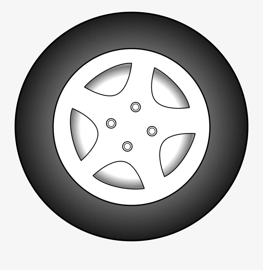 Clipart Black And White Download Medium Image Png - Cartoon Car Wheel