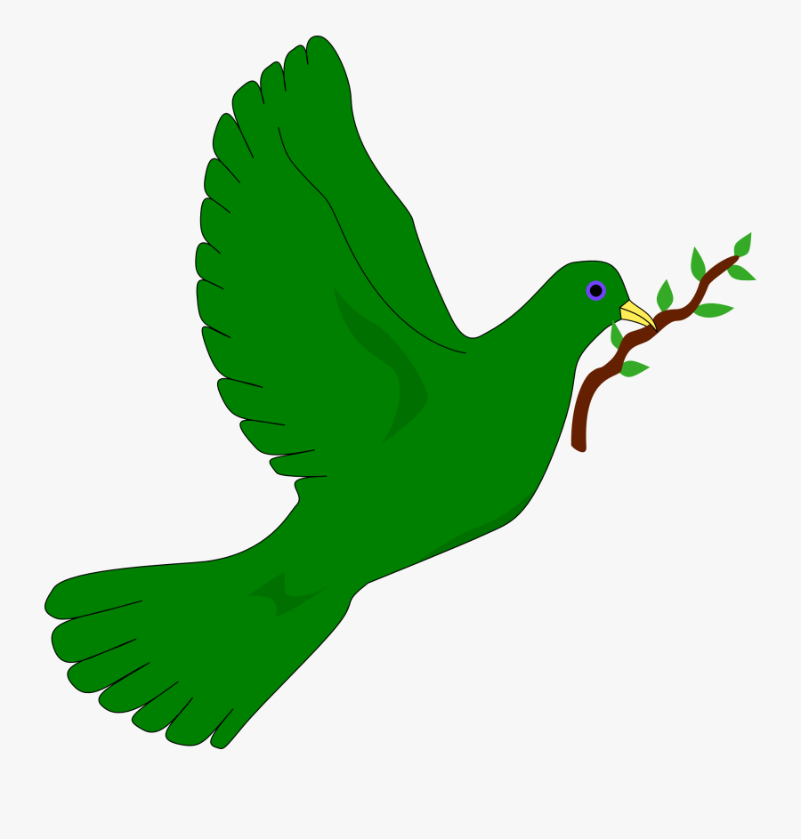 Dove Clipart Green - Peace Dove Green, Transparent Clipart