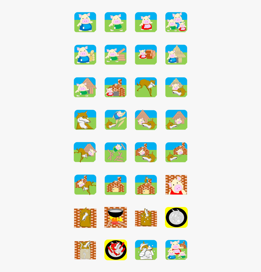 Stickers Opera Three Little Pigs, Transparent Clipart