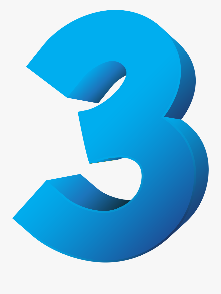 Blue Number Three Transparent Png Clip Art Imageu200b, Transparent Clipart