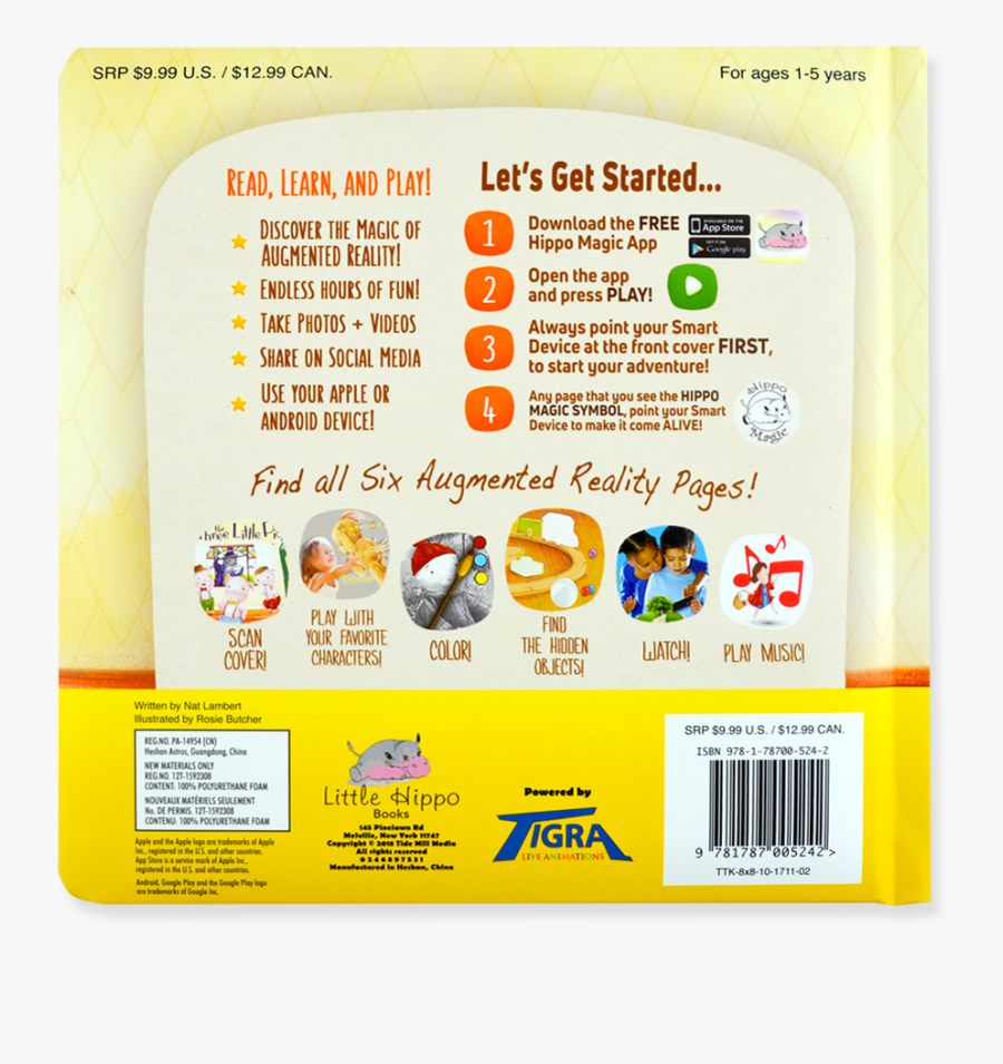 3 Little Pigs - Book, Transparent Clipart