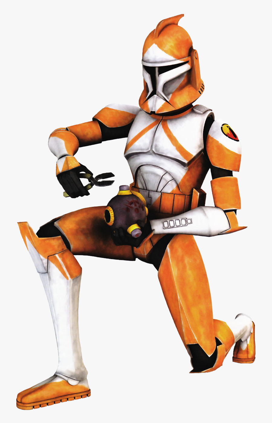 Star Wars Battle Clipart - Star Wars Orange Clone Trooper, Transparent Clipart