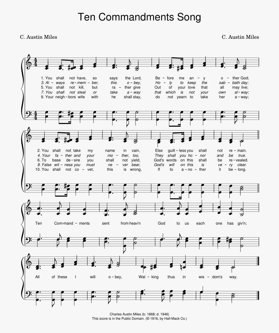 Ten Commandments Song Sheet Music Composed By C - Chopin Nocturne F Sharp Minor, Transparent Clipart