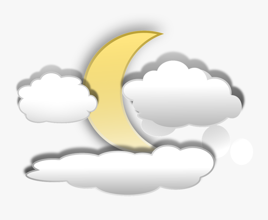 Moon And Clouds Cartoon, Transparent Clipart