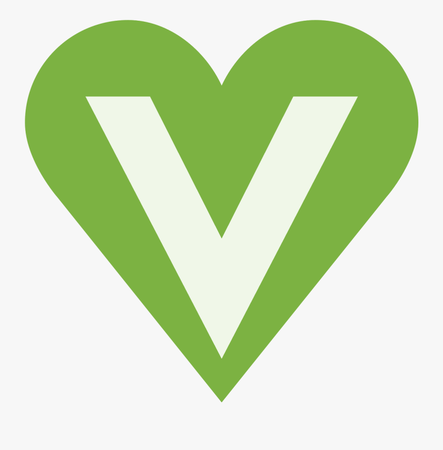 The Universal Sign For Vegans, A Heart With The Letter - White Transparent Vegan Symbol, Transparent Clipart