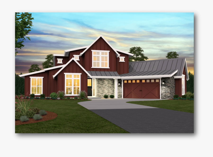 Clip Art Barn Farmhouse - Farmhouse Plan, Transparent Clipart