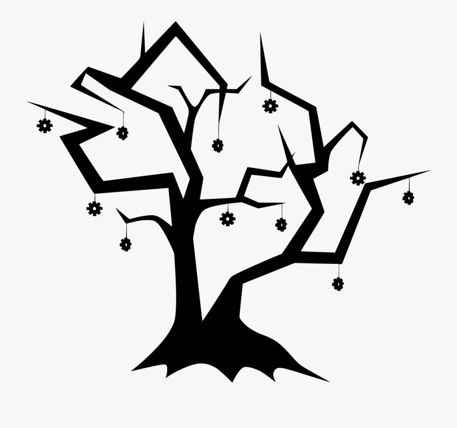 Transparent Spooky Tree Clipart - Dead Tree Flat Design, Transparent Clipart