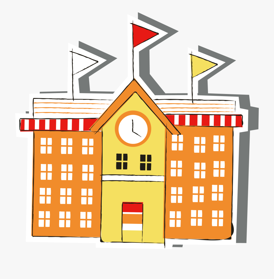 Contemporary Coloring House Adornment - Orange Color House Cartoon, Transparent Clipart