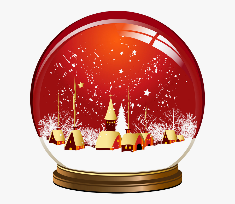 Christmas Snow Glass Ball, Transparent Clipart