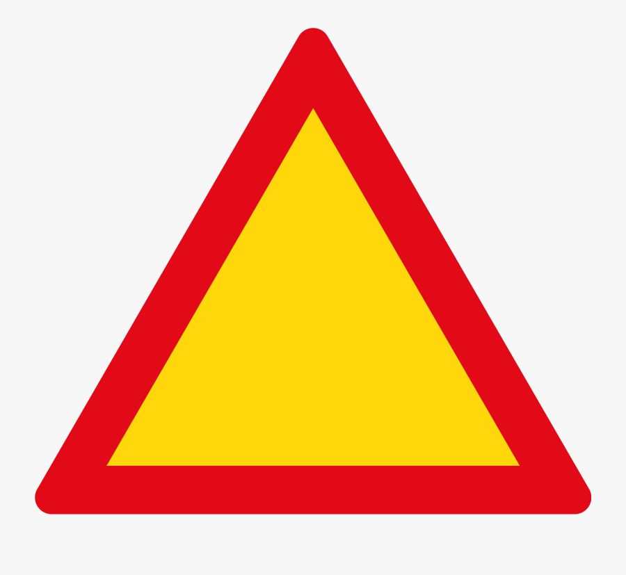 Triangle Warning Sign - Red And Yellow Sign, Transparent Clipart