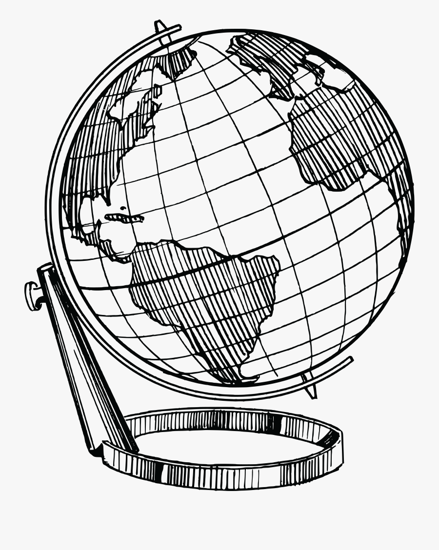 Free Clipart Of A Desk Globe - World Globe Drawings, Transparent Clipart
