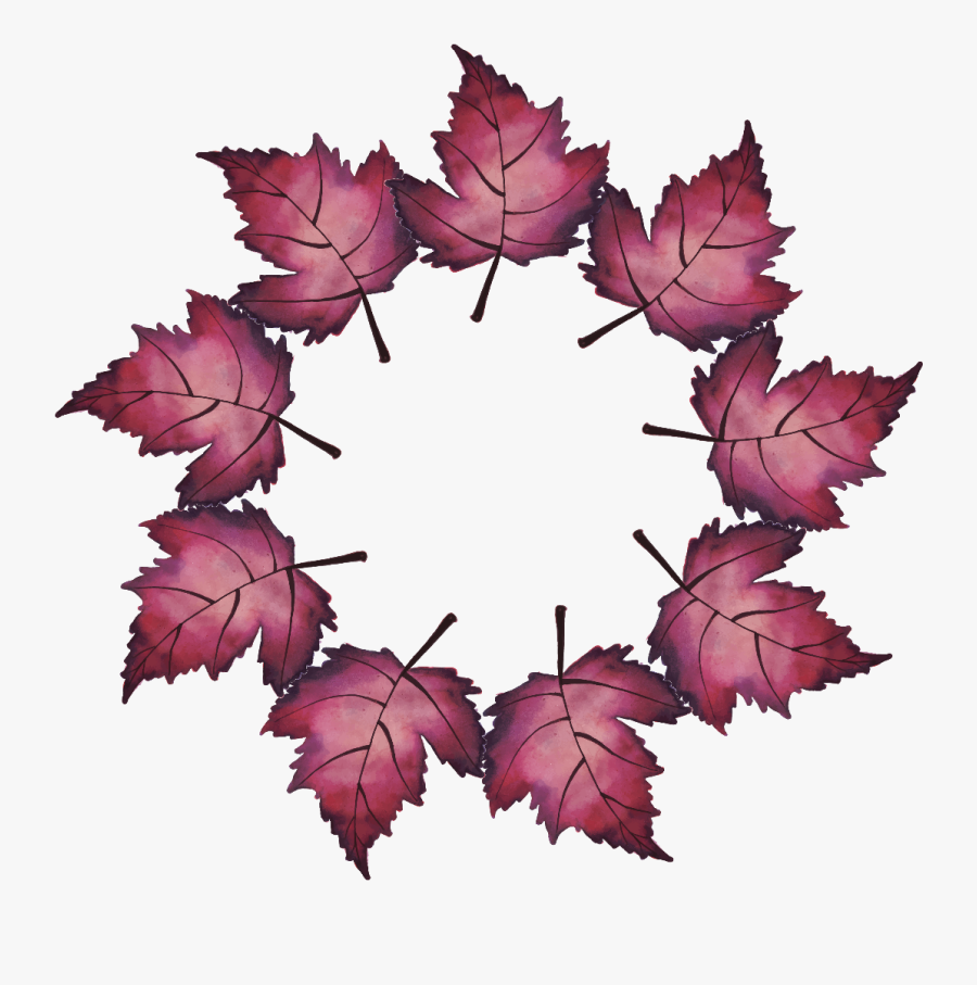 Ftestickers Clipart Wreath Autumn Leaves Fallcolors - Leaf, Transparent Clipart