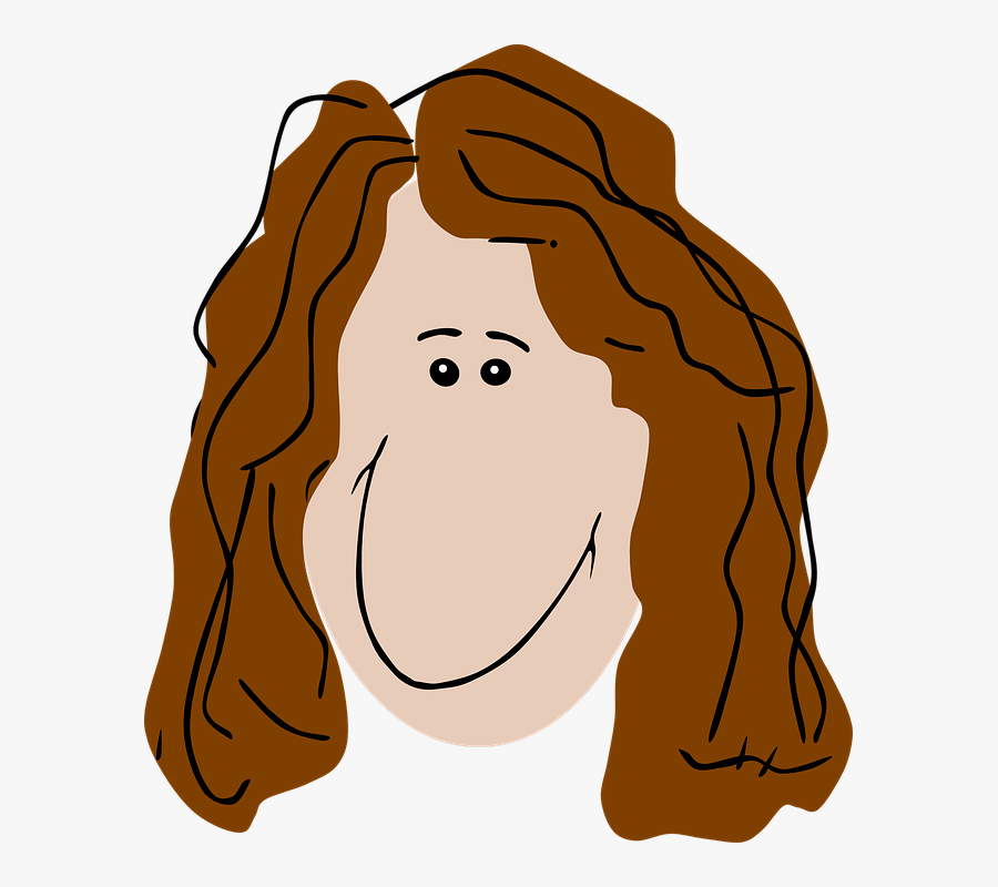 Clip Art Clipart Curly Hair Girl - Cartoon With Brown Curly Hair, Transparent Clipart