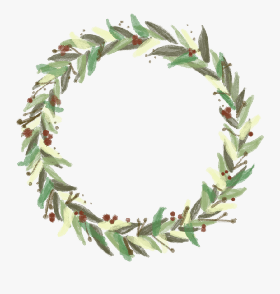 Png Wreath - Christmas Watercolor Wreath Png, Transparent Clipart