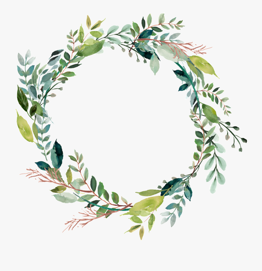 Leaves Vector Ring - Watercolor Leaves Frame Png, Transparent Clipart