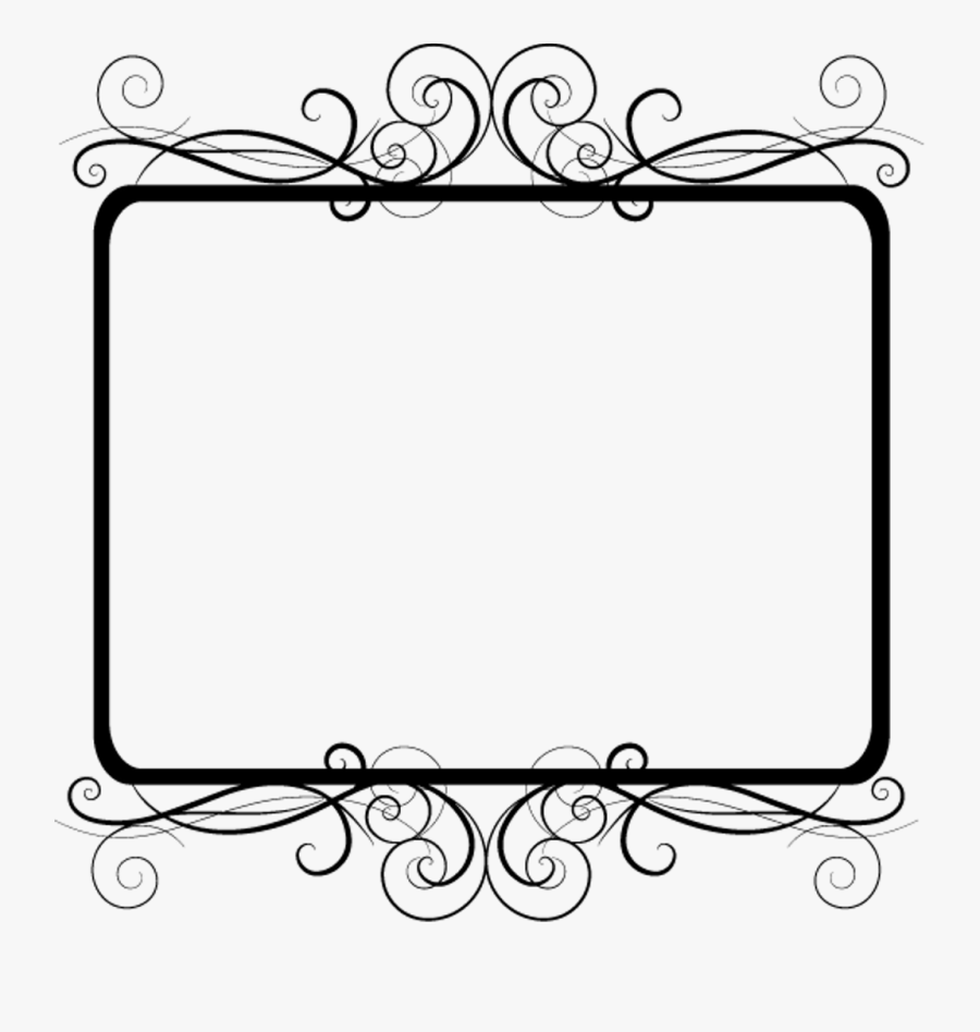 Frame Border Edging Decoration Fancy Curly Black Transp - Fancy Black Border, Transparent Clipart
